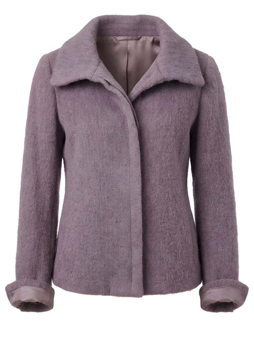 Talbots Lavender Wool-Blend Collared Pea Coat